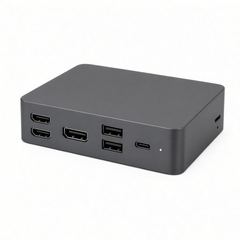 Triple 4K Display Docking Station, USB-C, HDMI, DisplayPort, Black