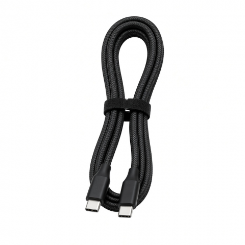 USB-C Data Cable, 1 Meter, Black Braided Cord