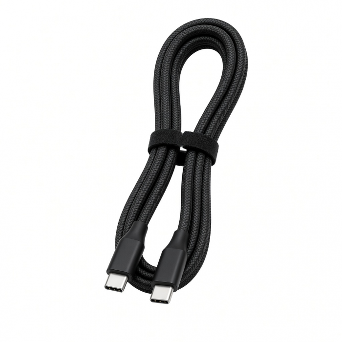 USB-C Data Cable, 1 Meter, Black Braided Cord
