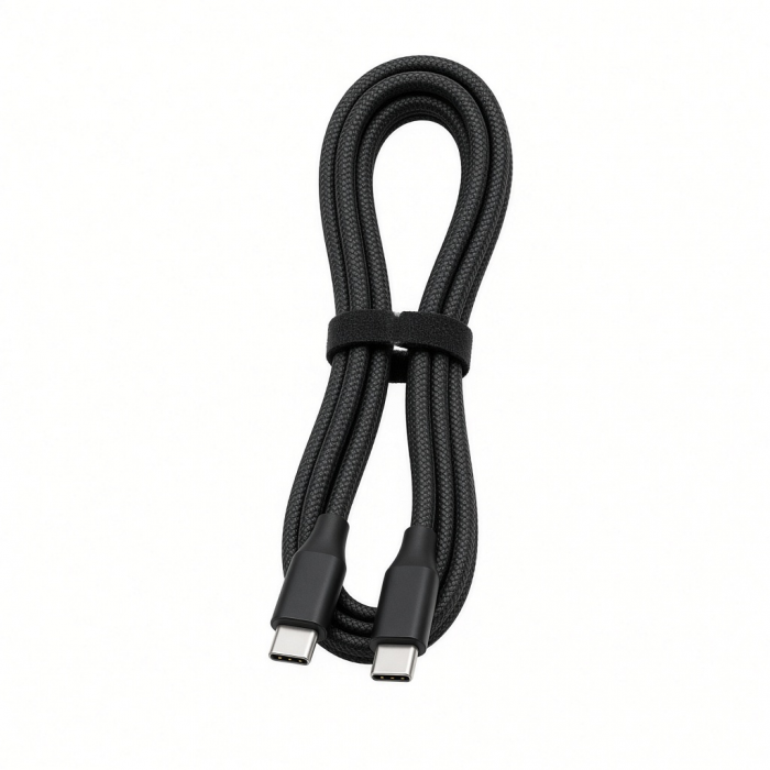USB-C Data Cable, 1 Meter, Black Braided Cord