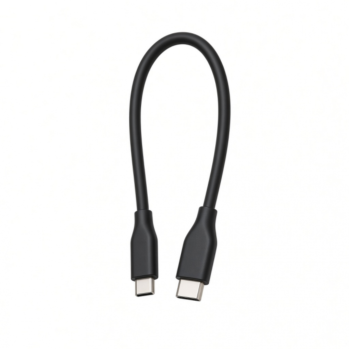 USB-C to USB-C Cable, Black, Short Length