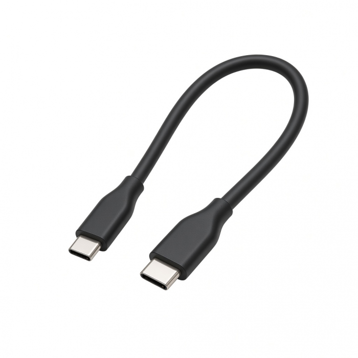 USB-C to USB-C Cable, Black, Short Length