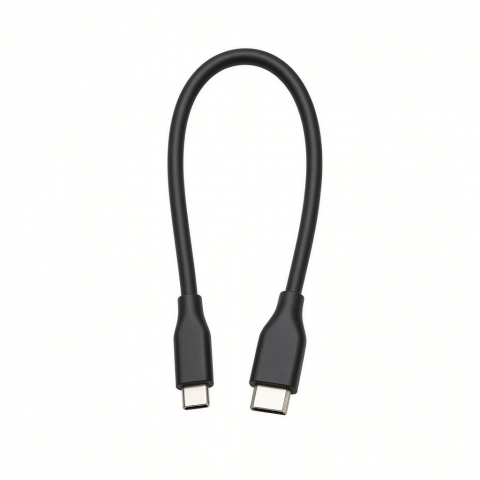 USB-C to USB-C Cable, Black, Short Length