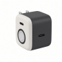 2-in-1 USB-C Wall Charger, Dual-Sided Ports, Magnetic Watch Charging Pad, Black and White