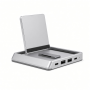 Desktop Computer Stand Hub, NVMe SSD Enclosure, Silver Aluminum
