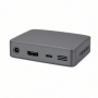 USB-C Docking Station, Gray Multiport Hub with USB-A, Ethernet and Audio Ports