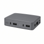 USB-C Docking Station, Gray Multiport Hub with USB-A, Ethernet and Audio Ports