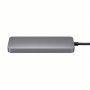4-Port Aluminum USB Hub, Gray, Dual USB-C and USB-A Ports