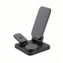 3-in-1 Foldable Wireless Charging Stand, Black Qi2 Charger Dock