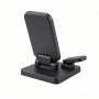 3-in-1 Foldable Wireless Charging Stand, Black Qi2 Charger Dock