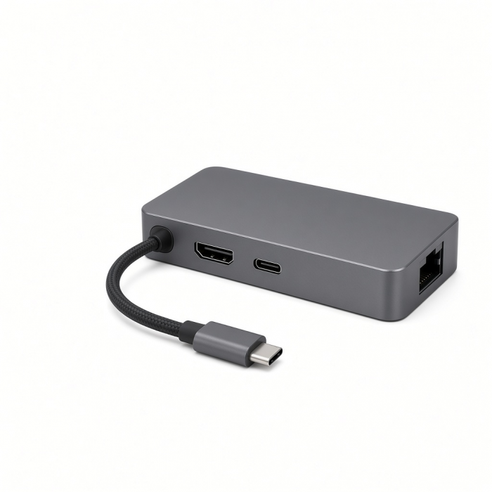 4-in-1 USB-C Hub, 2.5Gbps Ethernet, 3 USB-A Ports, Aluminum Alloy Enclosure