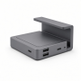 USB-C Monitor Stand Hub with Dual USB-A Ports, Gray Desktop Riser