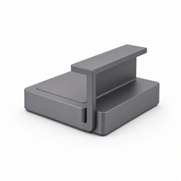 USB-C Monitor Stand Hub with Dual USB-A Ports, Gray Desktop Riser