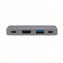 4-in-1 USB-C Multiport Adapter, 4K HDMI, USB-A, USB-C, Gray Slim Hub