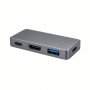 4-in-1 USB-C Multiport Adapter, 4K HDMI, USB-A, USB-C, Gray Slim Hub