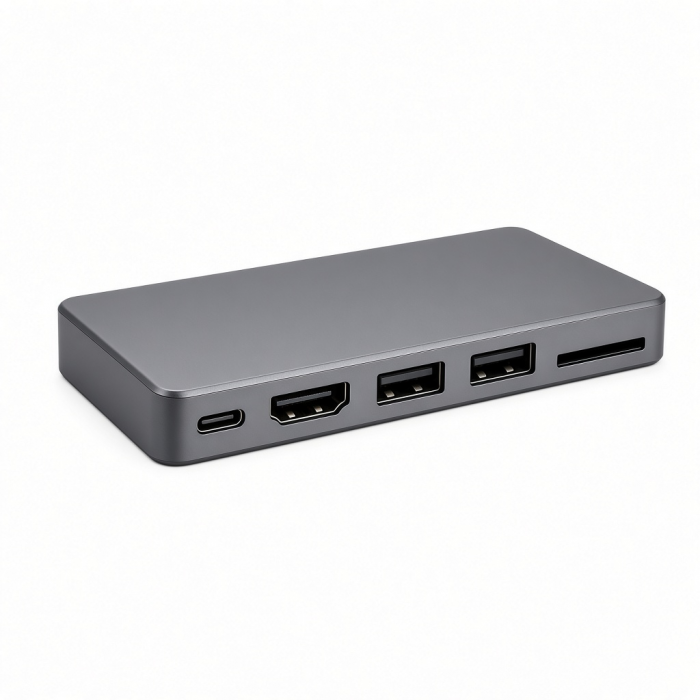 6-in-1 USB-C Multiport Adapter, Aluminum Alloy, HDMI, USB 3.0, SD Card Reader