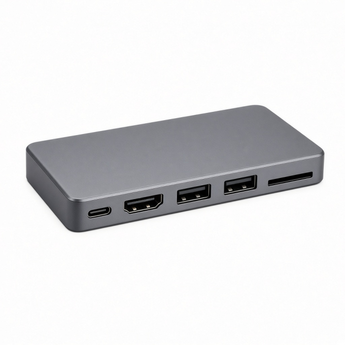 6-in-1 USB-C Multiport Adapter, Aluminum Alloy, HDMI, USB 3.0, SD Card Reader