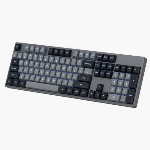 Slim Mechanical Bluetooth Keyboard, Gray, Backlit, Compact Layout