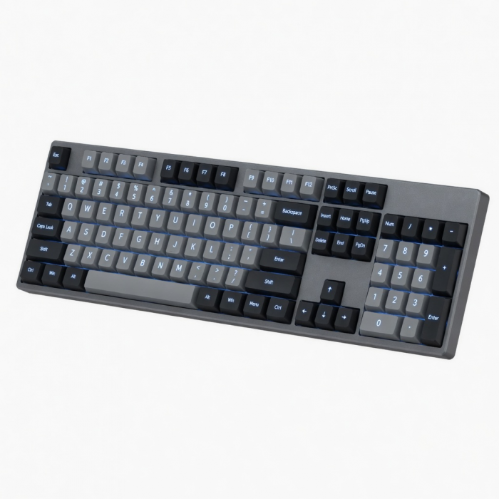 Slim Mechanical Bluetooth Keyboard, Gray, Backlit, Compact Layout