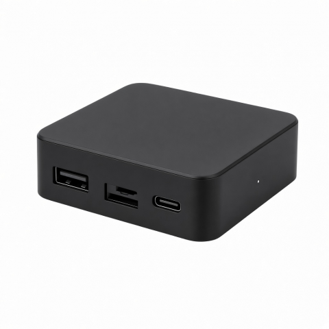 USB Hub, Black, USB-A, USB-C, SD Card Reader