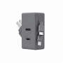 3-in-1 Wall Charger with Dual USB-C Ports and Built-In Charging Cables, Gray