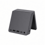 Desktop Computer Stand Hub with SSD Enclosure, USB Ports, Gray