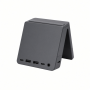 Desktop Computer Stand Hub with SSD Enclosure, USB Ports, Gray