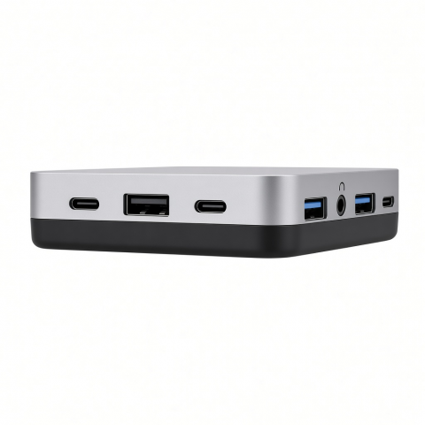 13-in-1 USB-C Multiport Adapter, Triple Display, Aluminum Alloy, Silver Black