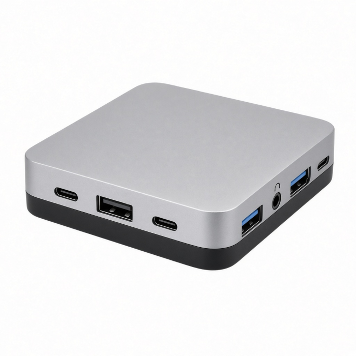 13-in-1 USB-C Multiport Adapter, Triple Display, Aluminum Alloy, Silver Black