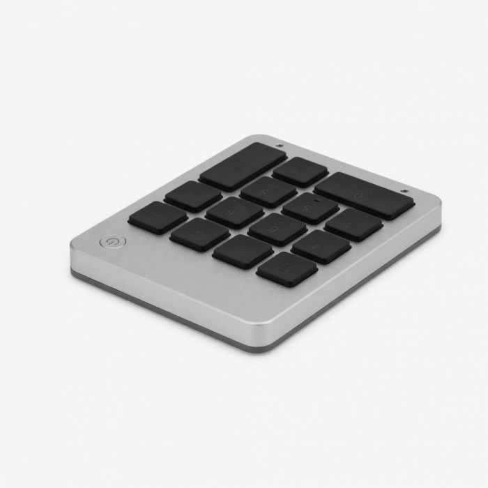 Aluminum Rechargeable Bluetooth Numeric Keypad, Slim Silver Compact Design