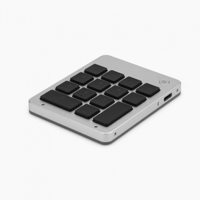 Aluminum Rechargeable Bluetooth Numeric Keypad, Slim Silver Compact Design