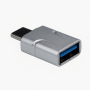 Aluminum USB-C to USB-A 3.0 Adapter, Silver, 1 Pack