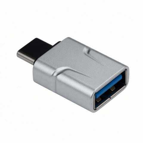 Aluminum USB-C to USB-A 3.0 Adapter, Silver, 1 Pack
