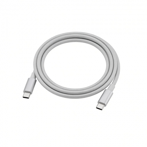 USB-C to USB-C Braided Cable, Gray, 1m, Data and Charging