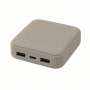 10000mAh Power Bank, Gray Fabric, Dual USB and USB-C Ports