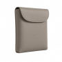 Vegan Leather Glasses Case, Taupe, Soft Shell with Flap Closure