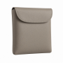 Vegan Leather Glasses Case, Taupe, Soft Shell with Flap Closure