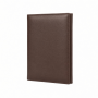 Vegan Leather Passport Cover Brown Slim Travel Wallet