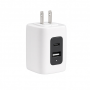 67W Wall Charger with USB-C and USB-A Ports, White Slim Design