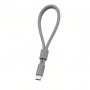 USB-C Lanyard Cable, Gray Braided Design, Compact 1-Pack