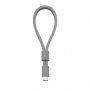 USB-C Lanyard Cable, Gray Braided Design, Compact 1-Pack