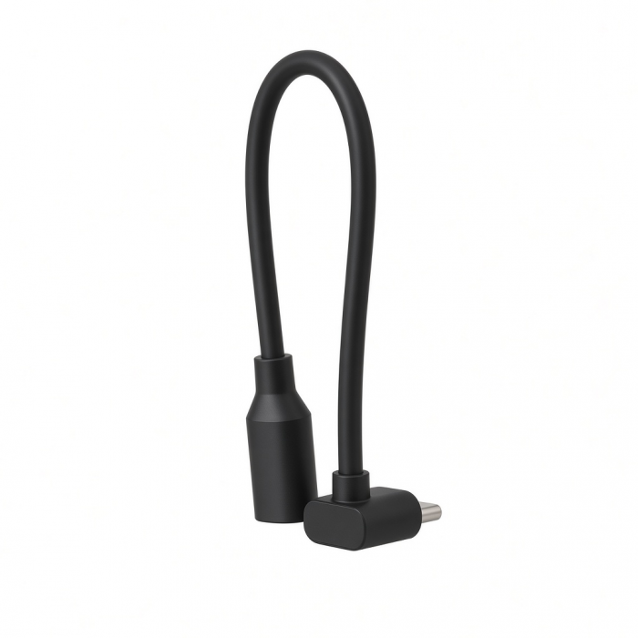 USB-C Male to Female Extension Cable, Black, Right-Angle USB4 V2