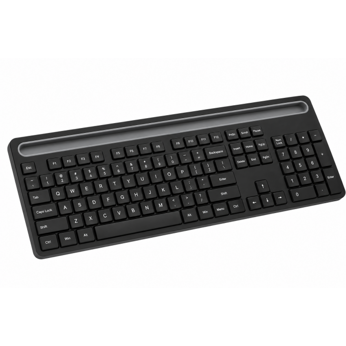 Bluetooth Keyboard with Integrated Tablet Stand, Black, Wireless Connection