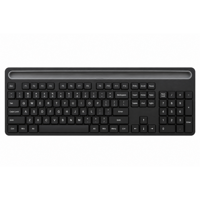 Bluetooth Keyboard with Integrated Tablet Stand, Black, Wireless Connection