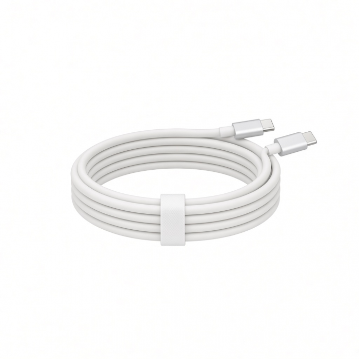 USB-C to USB-C Charging and Data Cable, White, 1 Pack