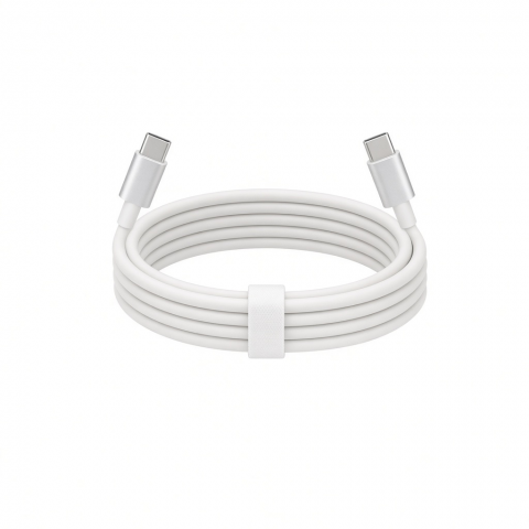 USB-C to USB-C Charging and Data Cable, White, 1 Pack