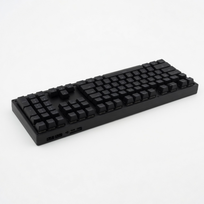 Slim Wireless Keyboard, Black Low-Profile Compact Full-Size Layout