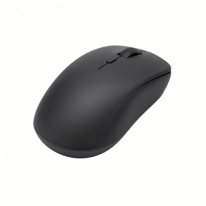 Slim Wireless Optical Mouse, Black Ergonomic Design, 2.4GHz