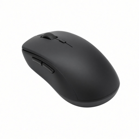 Slim Wireless Optical Mouse, Black Ergonomic Design, 2.4GHz