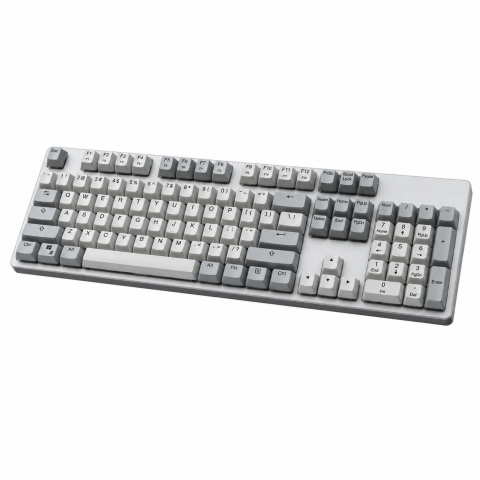 Slim Wired Keyboard, Full-Size Low-Profile Design, Silver Gray